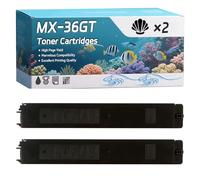 YJMGT MX-36GT Toner Cartridges Compatible for Sharp MX-2610N MX-3110N MX-3610N Printers, High-Definition Printing Effect with Chip, 28000 Pages (2 Pack Black)