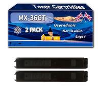 YJMGT MX-36GT Toner Cartridges Compatible for Sharp MX-2640N MX-3115N MX-3140N MX-3640N Printers, High-Definition Printing Effect with Chip, 25000 Pages (2 Pack Black)