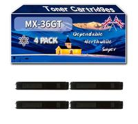 YJMGT MX-36GT Toner Cartridges Compatible for Sharp MX-2640N MX-3115N MX-3140N MX-3640N Printers, High-Definition Printing Effect with Chip, 25000 Pages (4 Pack Black)
