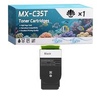YJMGT MX-C35T Toner Cartridges Compatible for Sharp MX-C357F MX-C407P Printers, High-Definition Printing Effect with Chip, 10000 Pages (1 Pack Black)