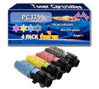 YJMGT PC375 Toner Cartridges Compatible for Ricoh IM C320F MC320FW PC375 Printers, High-Definition Printing Effect with Chip, 13500 Pages (4-Pack BK/C/M/Y)