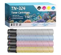 YJMGT TN-324 Toner Cartridges Compatible for Konica Minolta Bizhub C258 C308 C368 Printers, High-Definition Printing Effect with Chip, 38000 Pages (4-Pack BK/C/M/Y)