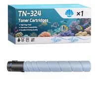 YJMGT TN-324 Toner Cartridges Compatible for Konica Minolta Bizhub C258 C308 C368 Printers, High-Definition Printing Effect with Chip, 38000 Pages (1 Pack Cyan)