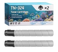 YJMGT TN-324 Toner Cartridges Compatible for Konica Minolta Bizhub C258 C308 C368 Printers, High-Definition Printing Effect with Chip, 38000 Pages (2 Pack Black)