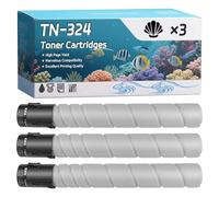 YJMGT TN-324 Toner Cartridges Compatible for Konica Minolta Bizhub C258 C308 C368 Printers, High-Definition Printing Effect with Chip, 38000 Pages (3 Pack Black)
