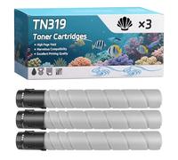 YJMGT TN319 Toner Cartridges Compatible for Konica Minolta Bizhub C 360 Printers, High-Definition Printing Effect with Chip, 29000 Pages (3 Pack Black)