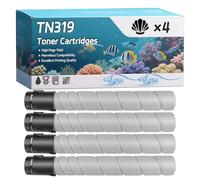 YJMGT TN319 Toner Cartridges Compatible for Konica Minolta Bizhub C 360 Printers, High-Definition Printing Effect with Chip, 29000 Pages (4 Pack Black)