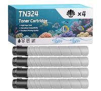 YJMGT TN324 Toner Cartridge Compatible for Konica Minolta BizHub C 258 Bizhub C 308 Bizhub C 368 Printers, High-Definition Printing Effect with Chip, 29000 Pages (4 Pack Black)