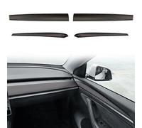 YJMOTOR for Tesla Model 3 Y Dash Wrap Front Door Trim ABS Dashboard Cover Cap Interior Decoration Wrap Kit Compatible Whit 2020-2023 Model 3/Y Accessories 4Pcs(Matte Carbon Fiber Pattern)