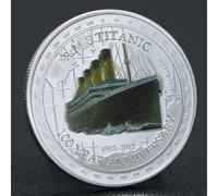 YJMYLTO 2012 Titanic Silver Plated Medal Queen Coin Crafts - Silver
