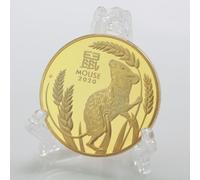 YJMYLTO Year of the Rat Gilded Commemorative Coin Australia 1 oz Coin Medal - Gold