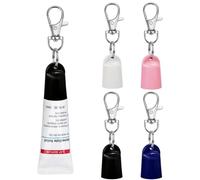 YJNAUPAI 4 pcs Keychain Cap for Aquaphor Lip Balm, Keychain Holder Compatible with Aquaphor 0.35 oz Lip Repair Tubes, Fit Portable Lip Balm Holder