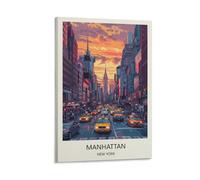 YJNENG Canvas Art Picture Manhattan New York Wall Decor Art Painting Posters Modern Family Decorative Poster 08x12inch(20x30cm)