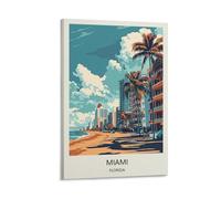 YJNENG Canvas Art Picture MIAMI FLORIDA Wall Decor Art Painting Posters Modern Family Decorative Poster 08x12inch(20x30cm)