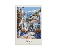 YJNENG Canvas Art Picture Mijas Spain Wall Decor Art Painting Posters Modern Family Decorative Poster 08x12inch(20x30cm)