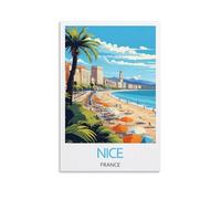 YJNENG Canvas Art Picture Nice France Wall Decor Art Painting Posters Modern Family Decorative Poster 08x12inch(20x30cm)