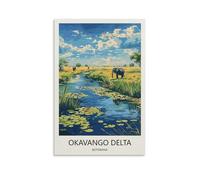 YJNENG Canvas Art Picture Okavango Delta Botswana Wall Decor Art Painting Posters Modern Family Decorative Poster 24x36inch(60x90cm)