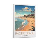 YJNENG Canvas Art Picture Pacific Beach California Wall Decor Art Painting Posters Modern Family Decorative Poster 16x24inch(40x60cm)