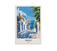 YJNENG Canvas Art Picture Paros Greece Wall Decor Art Painting Posters Modern Family Decorative Poster 16x24inch(40x60cm)
