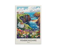 YJNENG Canvas Art Picture Pembrokeshire Wales Wall Decor Art Painting Posters Modern Family Decorative Poster 12x18inch(30x45cm)