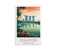YJNENG Canvas Art Picture Singapore Southeast Asia Wall Decor Art Painting Posters Modern Family Decorative Poster 12x18inch(30x45cm)