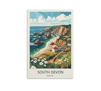 YJNENG Canvas Art Picture South Devon England Wall Decor Art Painting Posters Modern Family Decorative Poster 08x12inch(20x30cm)