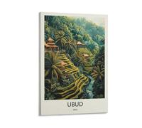 YJNENG Canvas Art Picture Ubud Bali Wall Decor Art Painting Posters Modern Family Decorative Poster 16x24inch(40x60cm)