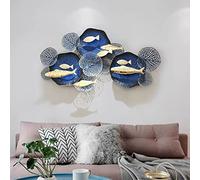 yjnhxns Metal fish wall decor, 48" x 27" School of Fish Wall Sculpture Retro Wrought Handmade Wall Art Sculpture for Living Room, Bedroom, Beach or Ocean Theme Decor