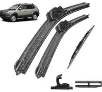 YJPHR Car Wiper Blade Set for Hyundai Tucson JM 2004-2009 24in+16in+13in, Front Rear Windscreen Wipers and Arm Set Wiper Blades Replacement Accessories,L-A/Lhd