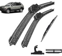 YJPHR Car Wiper Blade Set for Hyundai Tucson JM 2004-2009 24in+16in+13in, Front Rear Windscreen Wipers and Arm Set Wiper Blades Replacement Accessories,L-A/Lhd