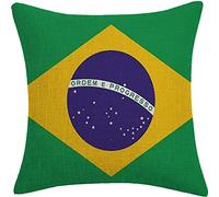 YJQGOL Flag of Brazil Throw Pillow Covers 18x18 Inch Square Throw Pillowcases Humor Decor Removable Double Side Color:Flag of Brazil