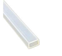 YJQHODY 1 Piece Clear Rectangular Sleeve Hollow Silicone Tube, Black Square Empty Pipe Protective Casing 1meter(14 * 9 * 1.5mm)