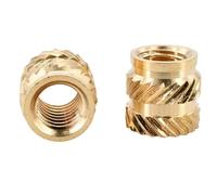 YJQHODY 100pcs Heat Set Threaded Inserts, Brass Nut Hot Melt Knurled Inserts with Double Twill M2 to M8(M3x3x4.2mm)