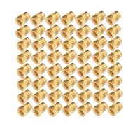 YJQHODY 100pcs Thread Knurled Brass Heat Set Inserts, Embedment Threaded Nut for 3D Printer 2.4 M3x5x4