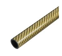 YJQHODY 2pcs 3K Fiber Tubes with Twill Glossy Finish, 0.5 Meter Aesthetic Hollow Carbon Fiber Rods(Gold,6x4x500mm)