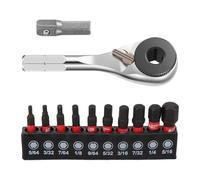 YJQXMYU 12Pcs Mini Ratchet Wrench Set with Allen Bits Connecting Rod, 1/4 Inches 72 Teeth Chrome Vanadium Steel Drive Ratchet for Men Women Tight Space Working Environments