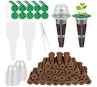 YJQXMYU 201Pcs Hydroponic Seed Pods Set, Seed Starter Pods for Hydroponic Accessories Includes 50 Grow Sponges Lids Labels and 1Tweezers, Growing System Garden Kit for Flowers Greenery