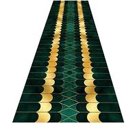 YJRBZ Carpets Runners Rugs for Hallway, Luxury Green Gold Kitchen Narrow Corridor Long Carpets, Length 1m/1.5m/2m/2.5m/3m/3.5m/4m/4.5m/5m/5.5m/6m (Size : 80×600cm)