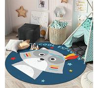 YJRBZ Cartoons Round Rugs Children's Room Play Mats Round Area Rugs for Living Room Bedroom Bedside Rugs Soft Shaggy Large Round Circle Chair Non-slip Mat (Size : Diameter 120cm)