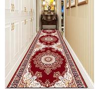 YJRBZ Classical Pattern Carpet Runner for Hallway, Kitchen Hall Stairs Thick Runner Rug, 100cm 2m 300cm 4m 5m 6m Long Carpet with Non Slip Backing - Vintage Red (Size : 80x350cm/2.6ftx11.5ft)
