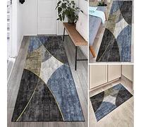 YJRBZ Grey Blue Carpet Runner for Hallway, Kitchen Hall Stairs Narrow Runner Rug, Non Slip Washable Area Rugs Width 60cm 70cm 80cm 90cm 100cm (Size : 80x300cm/2.6ftx9.8ft)