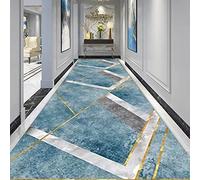 YJRBZ Long Carpet Hallway Hall Stairs Narrow Runner Rug, Geometry Area Rugs with Non Slip Backing, Carpet Runner 100cm 1.5m 2m 300cm 4m 5m 6m Floor Mat - Blue (Size : 60x100cm/2ftx3.3ft)