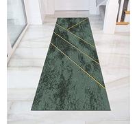 YJRBZ Luxury Green Runner Rug for Hallway, Passage Narrow Rugs Non Slip Washable Carpet Runner, Long Carpet Runner for Hall/Corridor/Doorway/Stairs, Customizable Size (Size : 70x300cm/2.3ftx9.8ft)