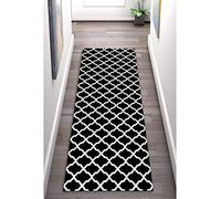 YJRBZ Modern Hallway Runner Rug Black White Long Carpet Hall/Corridor/Doorway/Stairs Rugs Runner Floor Non-Slip Mats (Size : 80x300cm/2.6ftx9.8ft)