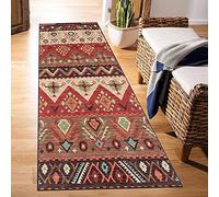 YJRBZ Traditional Long Carpet Hallway Runner Rug, 6mm Thickness Non Slip Carpet Runners for Corridor Kitchen Entryway, 60cm/ 70cm/ 80cm/ 100cm/ 120cm Wide - Vintage Red (Size : 80x300cm/2.6ftx9.8ft)