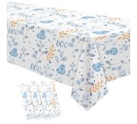 YJRJSC Halloween Baby Shower Decorations Party Tablecloth, 3 Pack Disposable Holloween Ghost Theme A Little Boo is Almost Due Baby Shower Party Supplies Tablecover, 54in x 108in