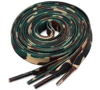 YJRVFINE British Style Shoestring Dark Green Camouflage Shoe Laces String 1 Pair 55 Inches