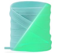 YJRVFINE Flat Luminous Shoe Laces: 2 Pairs Glow in the Dark Shoelaces for Sneakers, 05 Lake Blue, 55 inch (140CM)