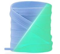 YJRVFINE Flat Luminous Shoe Laces: 2 Pairs Glow in the Dark Shoelaces for Sneakers, 06 Sky Blue, 39 inch (100CM)