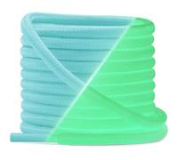 YJRVFINE Glow in the Dark Shoe Laces: Round Luminous Shoelaces for Sneakers, 06 Lake Blue, 55 Inch (140cm)